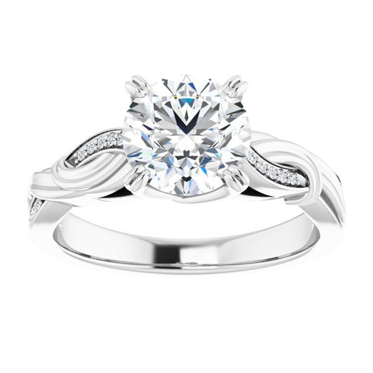 14K White Gold 1.50 Carat Round Lab Diamond Engagement Ring