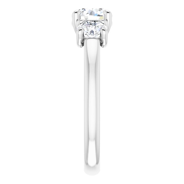 14K White Gold 2.00 Total Carat Round Three-Stone Lab Diamond F/VS1 Engagement Ring