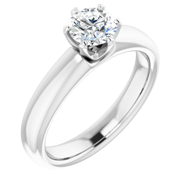 14K White Gold 0.66 Carat Round Lab Diamond Engagement Ring