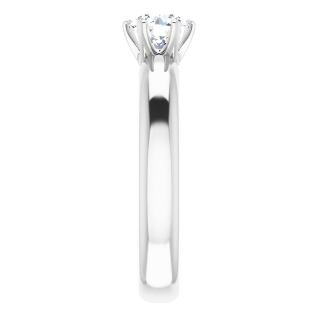14K White Gold 0.66 Carat Round Lab Diamond Engagement Ring