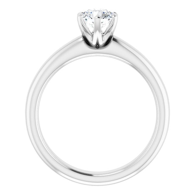14K White Gold 0.66 Carat Round Lab Diamond Engagement Ring