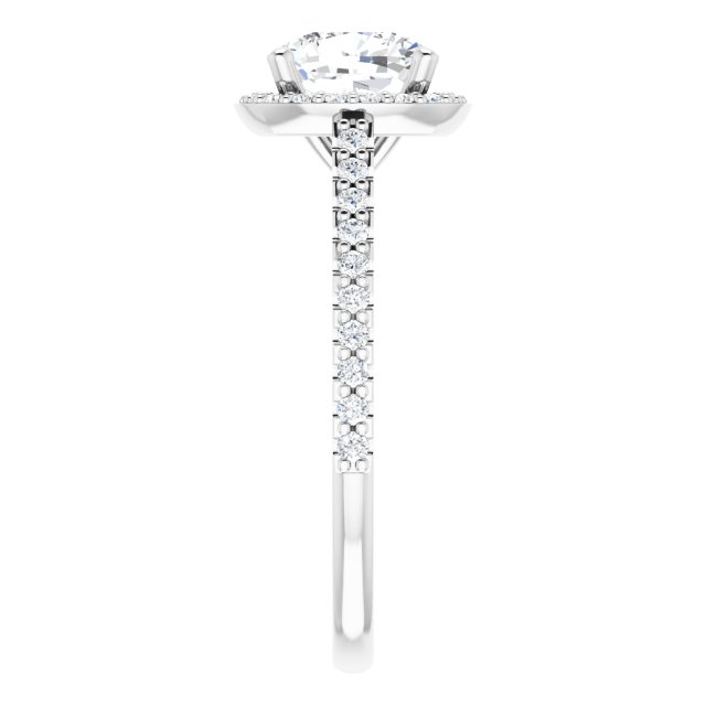 14K White Gold 2.00 Carat Cushion Halo-Style Lab Diamond E/VS1 Engagement Ring
