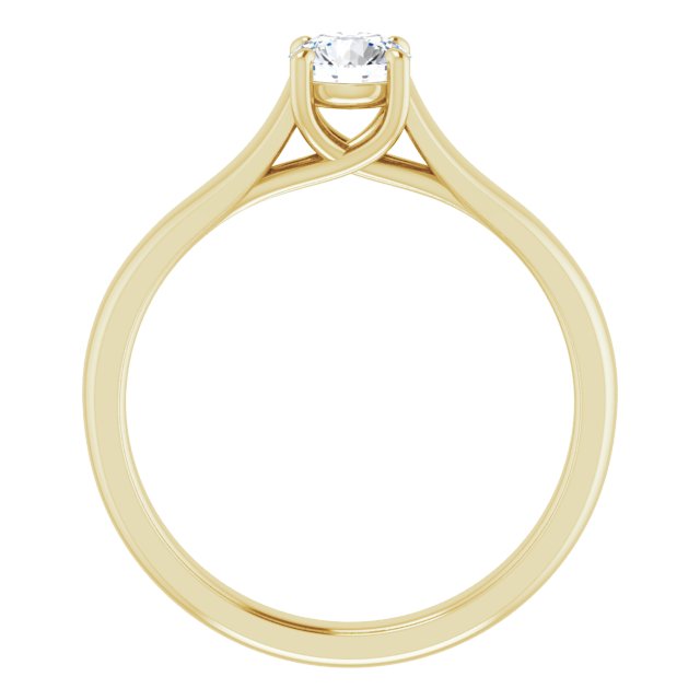 14K Yellow Gold 0.50 Carat Round Lab Diamond D/VS1 Engagement Ring