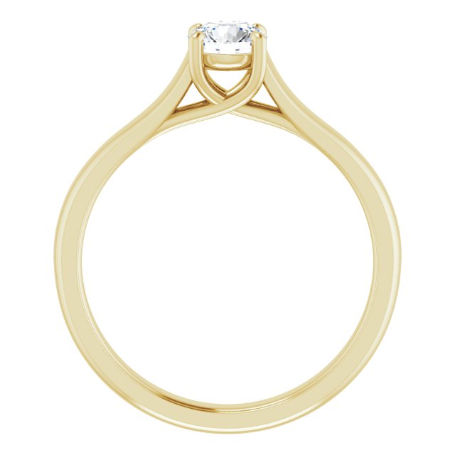14K Gold 0.50 Carat Round Lab Diamond Engagement Ring