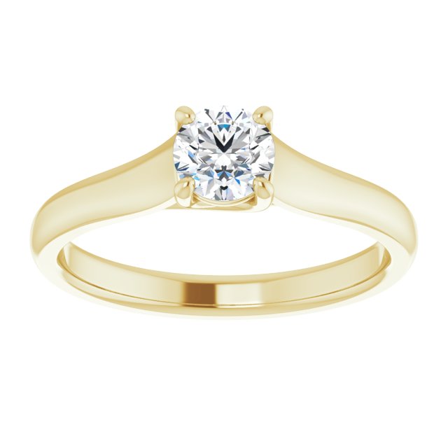 14K Gold 0.50 Carat Round Lab Diamond Engagement Ring