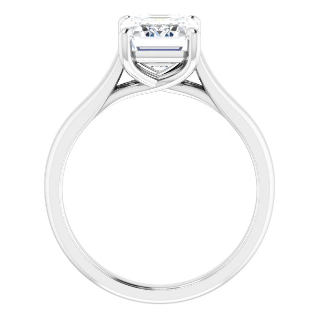 14K Gold 3 Carat Emerald Cut Lab Diamond Solitaire Engagement Ring