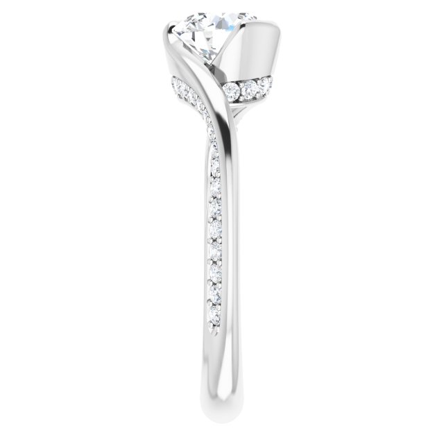 14K White Gold 0.75 Carat Round Lab Diamond Engagement Ring