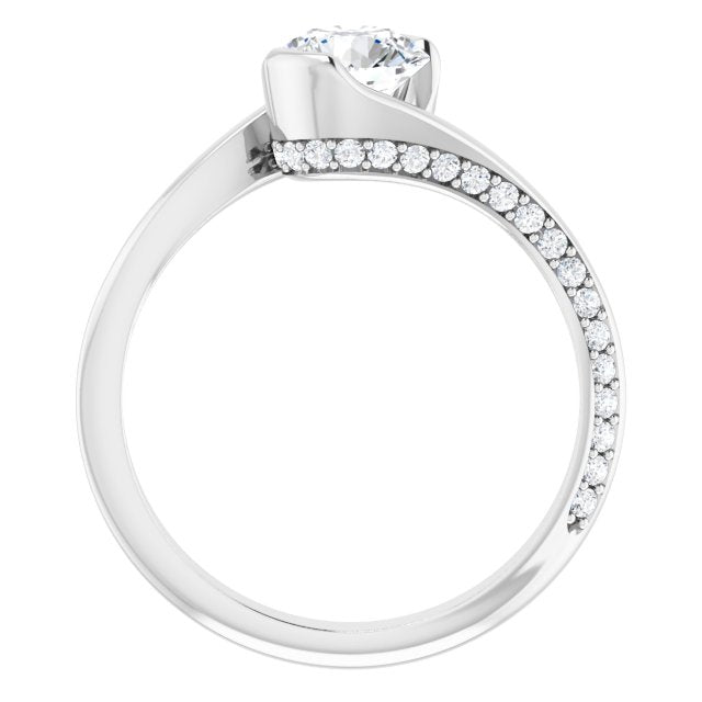14K White Gold 0.75 Carat Round Lab Diamond Engagement Ring