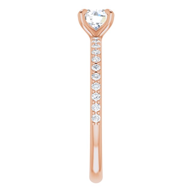 14K Rose Gold 0.50 Carat Round Lab Diamond Engagement Ring