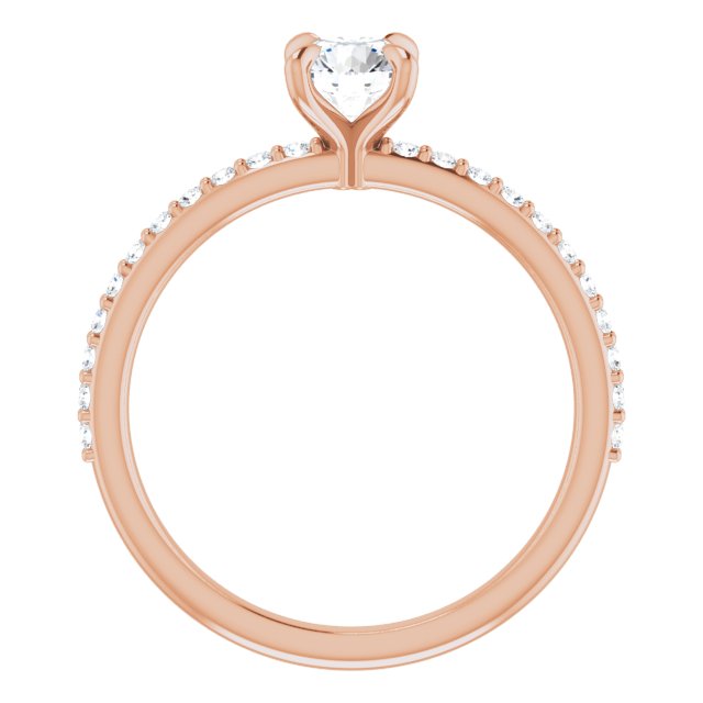 14K Rose Gold 0.50 Carat Round Lab Diamond Engagement Ring