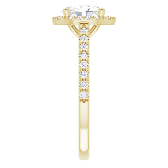 14K Yellow Gold 1 Carat Oval Lab Diamond French-Set Engagement Ring