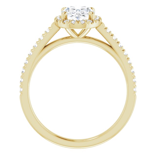 14K Yellow Gold 1 Carat Oval Lab Diamond French-Set Engagement Ring