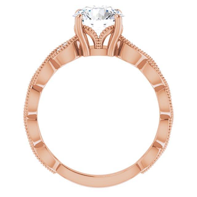 14K Rose Gold 1.5 Carat Round Lab Diamond D/VS1 Engagement Ring