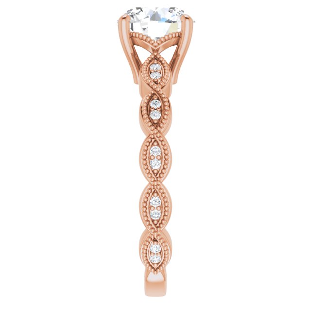 14K Rose Gold 1.5 Carat Round Lab Diamond D/VS1 Engagement Ring