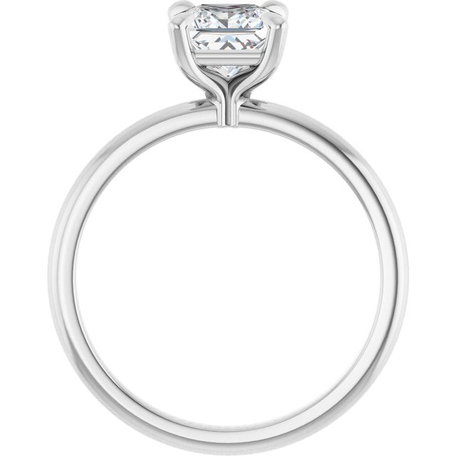 14K White Gold 1 Carat Princess Cut Lab Diamond Solitaire D/VS1 Engagement Ring