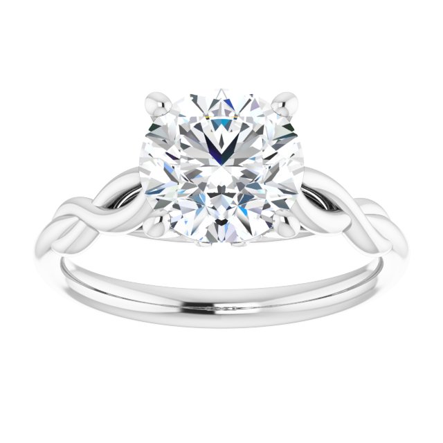 14k White Gold 1.67 Carat Round Lab Diamond Nature-Inspired Twisted D/VS1 Engagement Ring