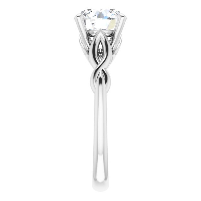 14k White Gold 1.67 Carat Round Lab Diamond Nature-Inspired Twisted D/VS1 Engagement Ring