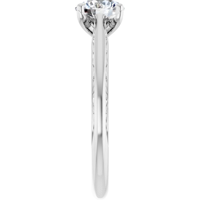 1-Carat Floral Accented Solitaire Engagement Ring