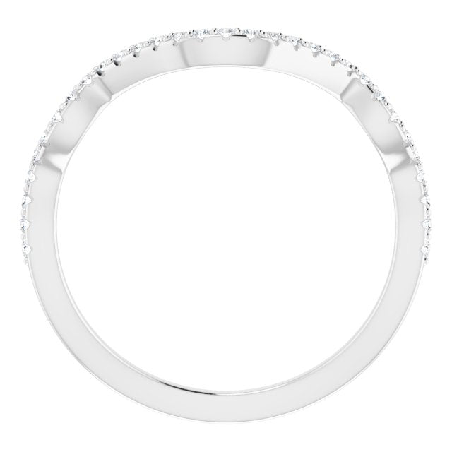 14K White Gold Matching Band for 2-Carat Halo Infinity Engagement Ring