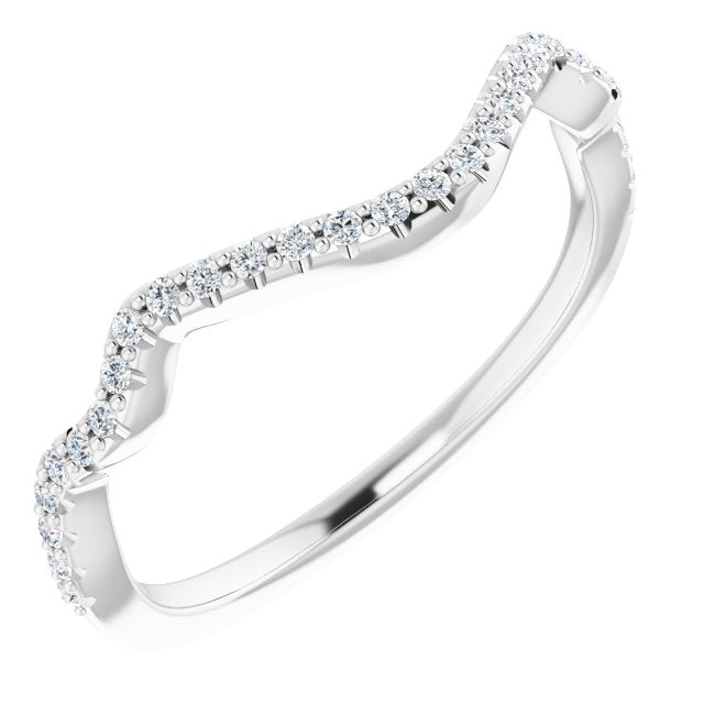 14K White Gold Matching Band for 2-Carat Halo Infinity Engagement Ring