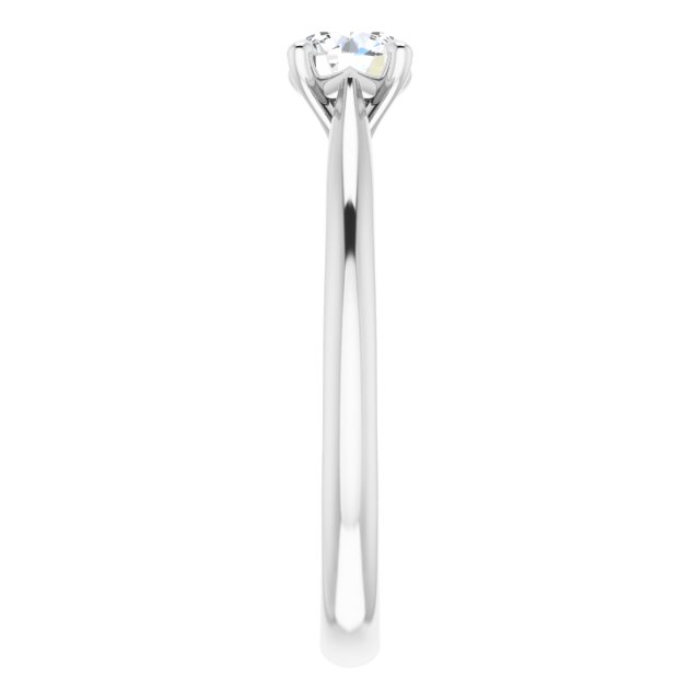 14K White Gold 0.40 Carat Round Lab Diamond Engagement Ring