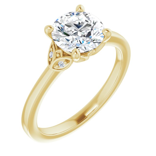 14K Yellow Gold 1.67 Carat Round Lab Diamond D/VS1 Engagement Ring