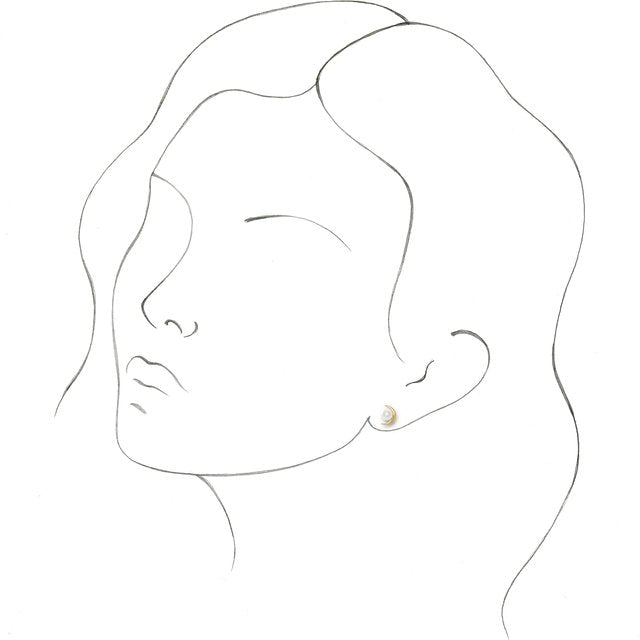 14K Gold Cultured White Freshwater Pearl Earrings