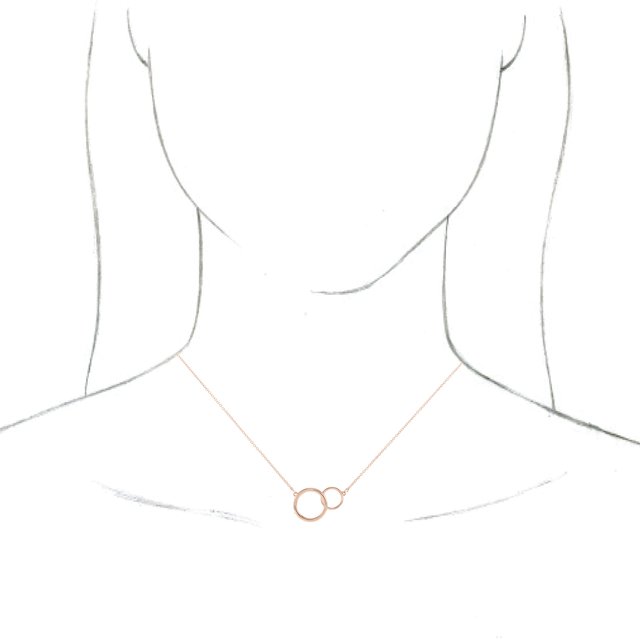 14K Gold Interlocking Circle 16-18" Necklace
