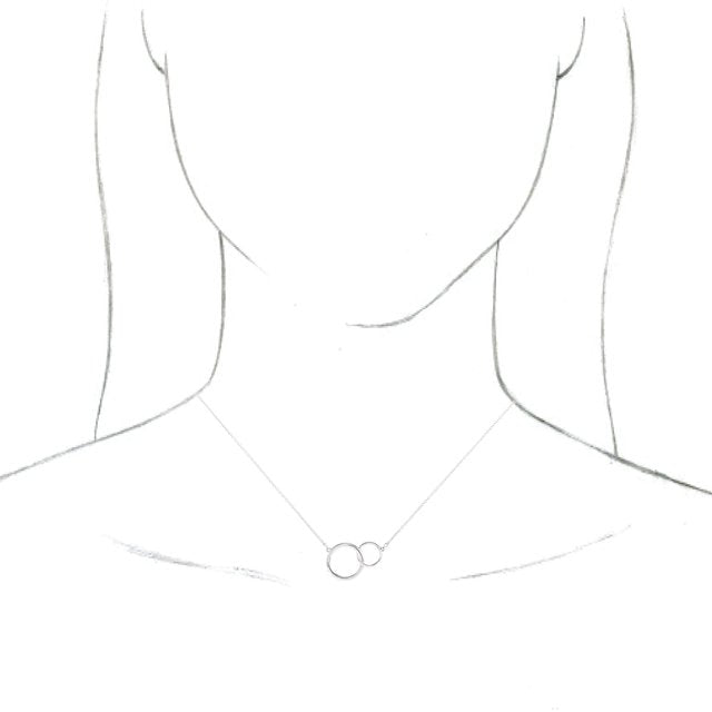 14K Gold Interlocking Circle 16-18" Necklace