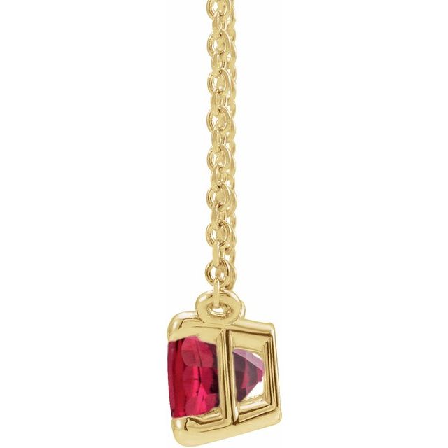 14K Yellow Gold Lab-Grown Gemstone 18" Necklace