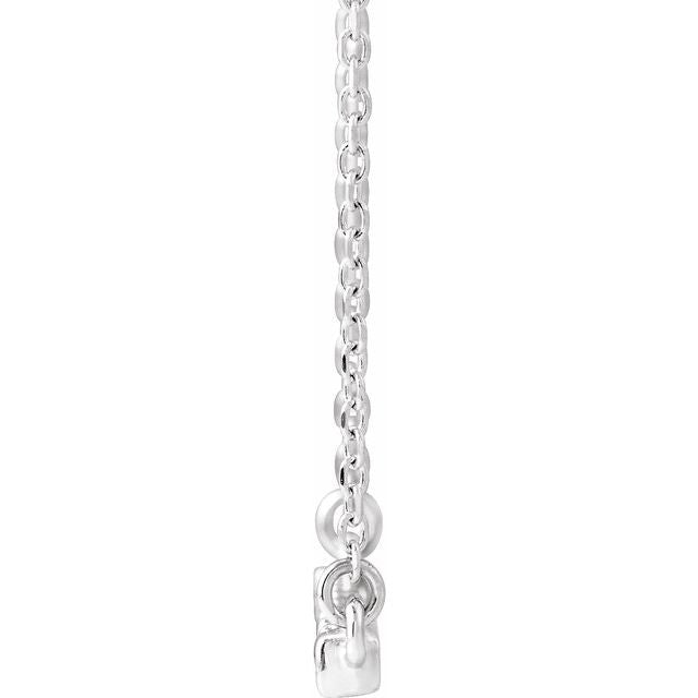 14K White Gold 1/8 CTW Lab-Grown Diamond French-Set Bar 18" Necklace