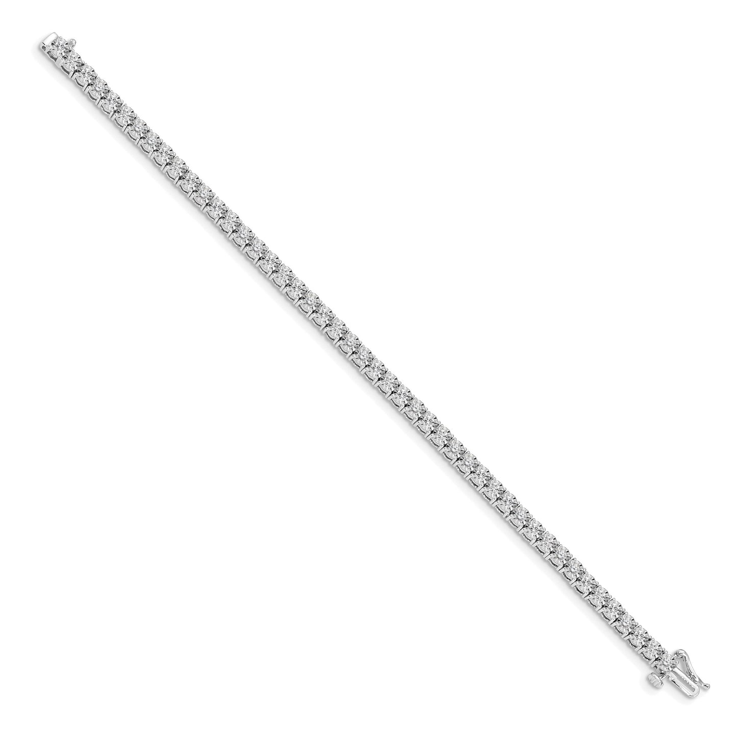 14K White Gold 2.02 CTW Lab Grown Diamond Illusion Setting Bracelet