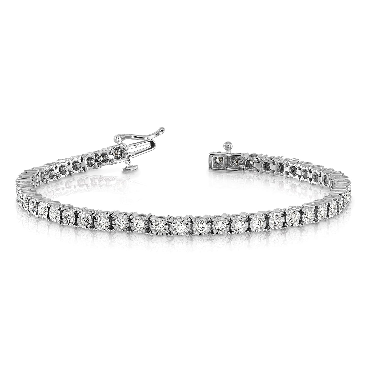 14K White Gold 2.02 CTW Lab Grown Diamond Illusion Setting Bracelet