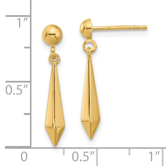 Leslie's 14K Yellow Gold Polished Post Drop & Dangle Earrings