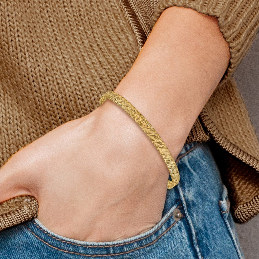 Leslie's 14K Fancy Stretch Bangle Bracelet