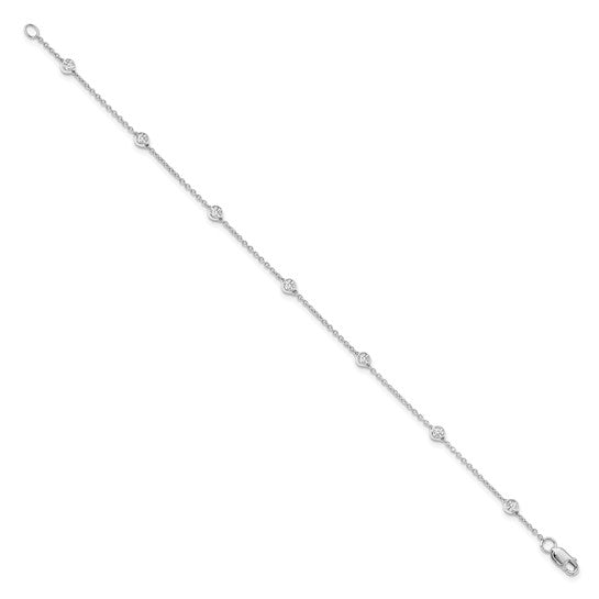 14k White Gold True Origin Lab Grown Diamond Station Bracelet