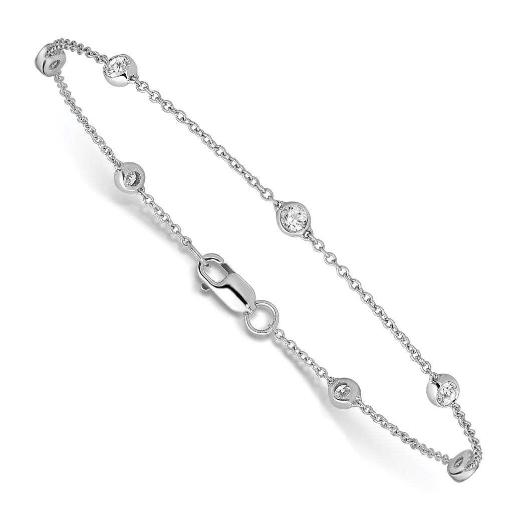 14k White Gold True Origin Lab Grown Diamond Station Bracelet