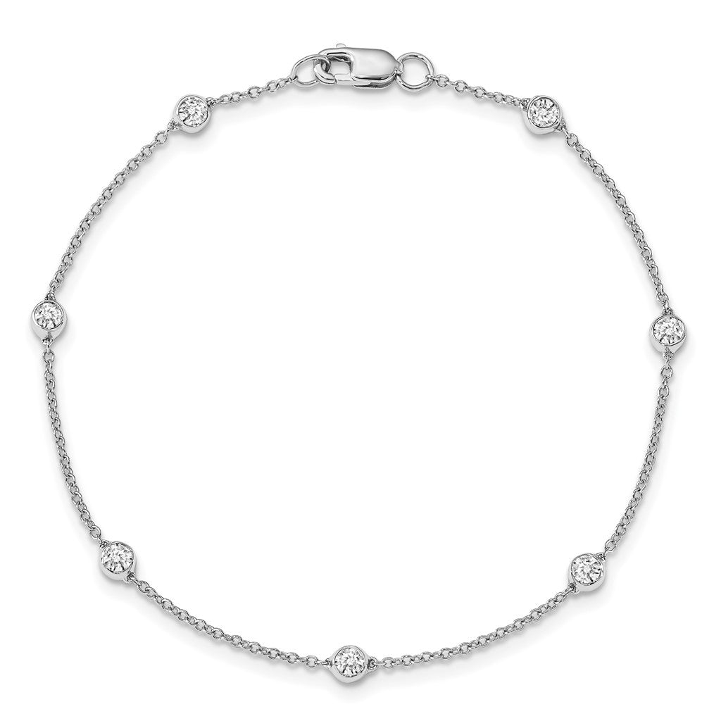14k White Gold True Origin Lab Grown Diamond Station Bracelet