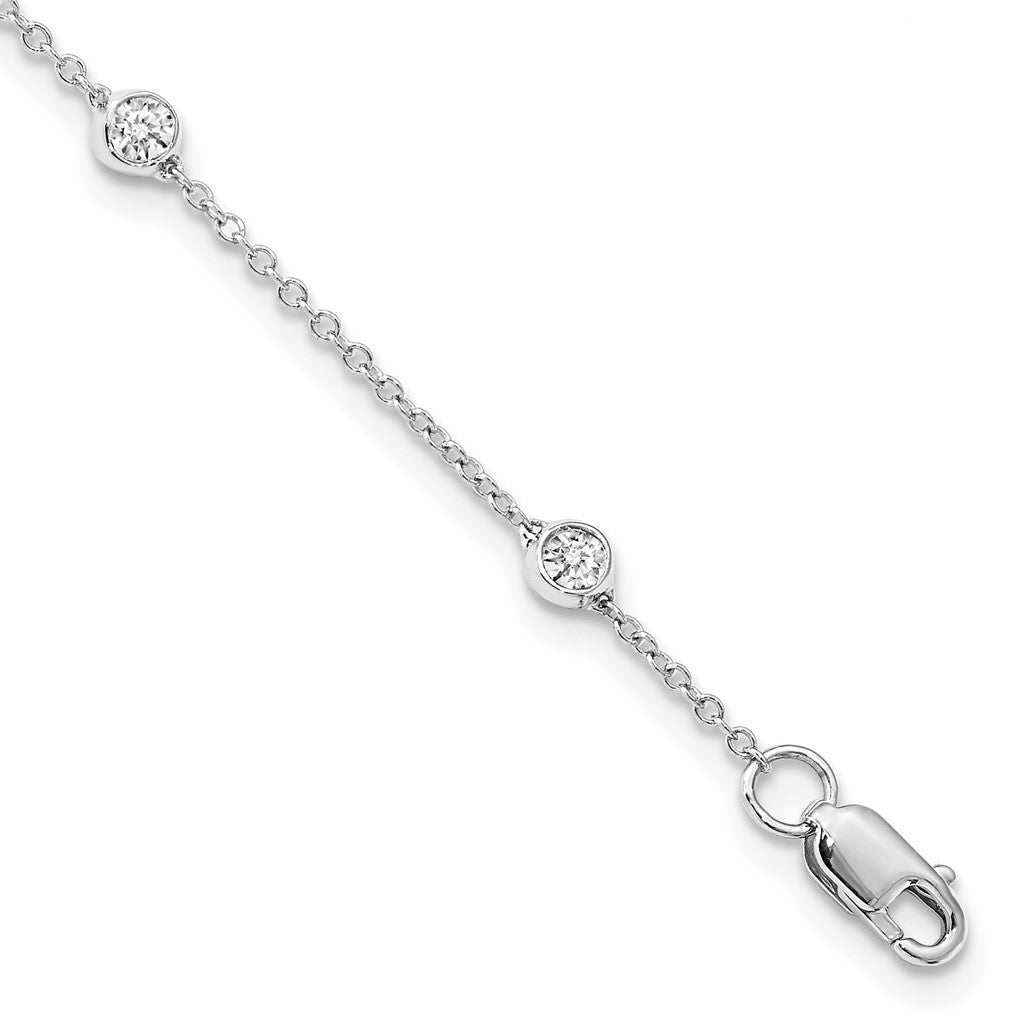 14k White Gold True Origin Lab Grown Diamond Station Bracelet