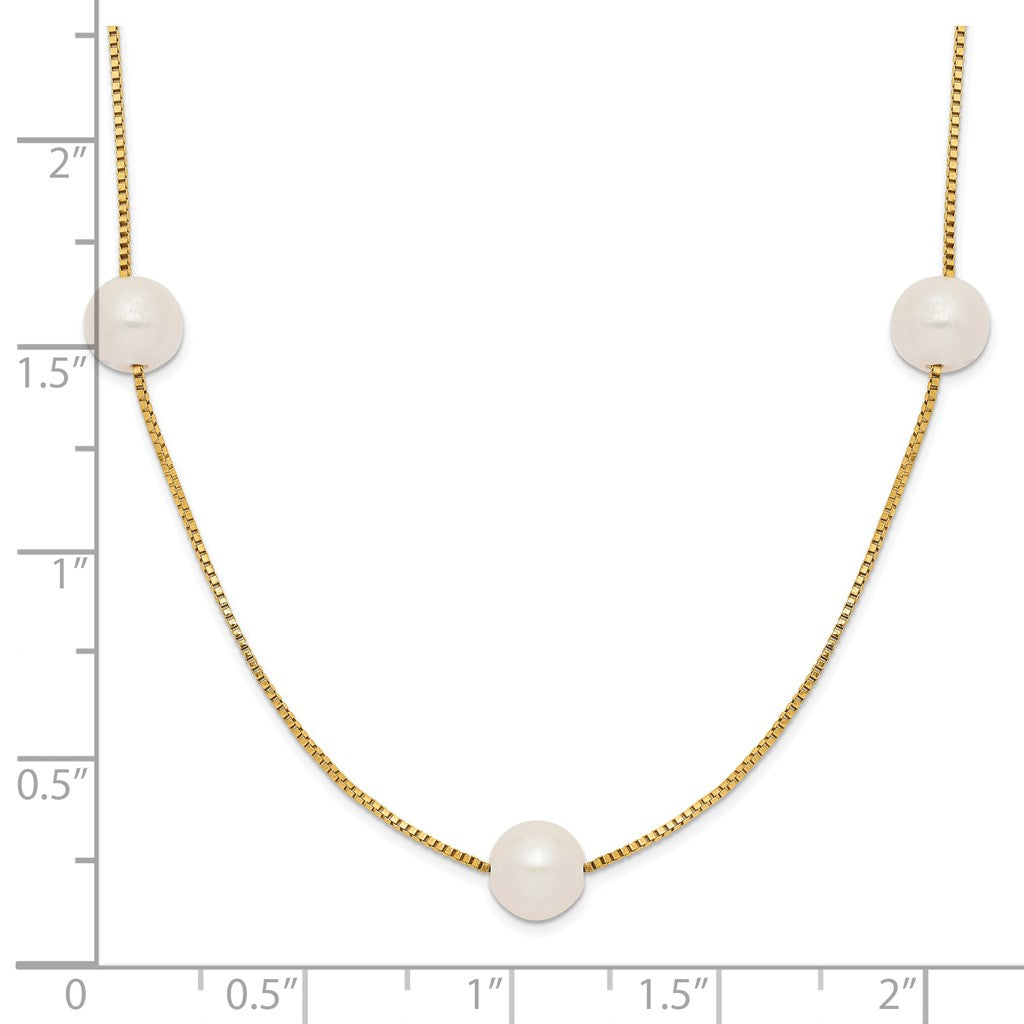 14K Yellow Gold Freshwater Pearl Station Necklace