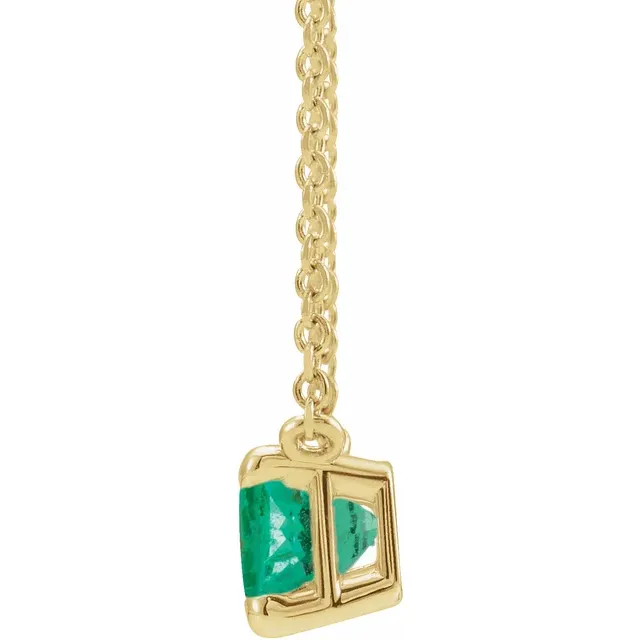 14K Yellow Gold Lab-Grown Gemstone 18" Necklace