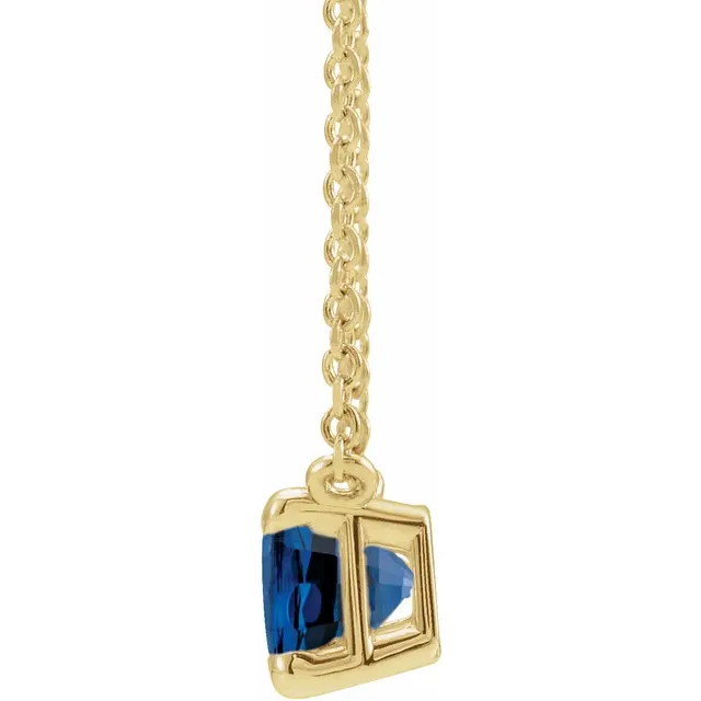 14K Yellow Gold Lab-Grown Gemstone 18" Necklace