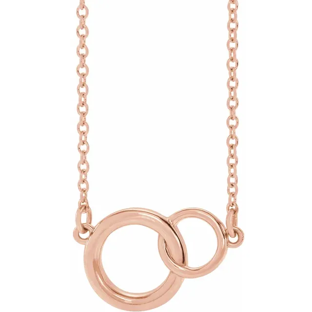 14K Gold Interlocking Circle 16-18" Necklace