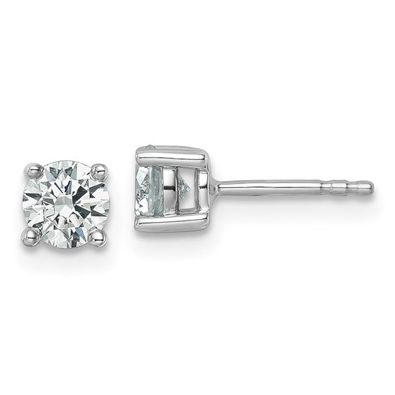 14k White Gold Round Certified VS D/E/F Lab Grown Diamond Studs