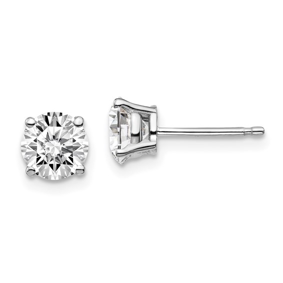 14k White Gold Round Certified VS D/E/F Lab Grown Diamond Studs