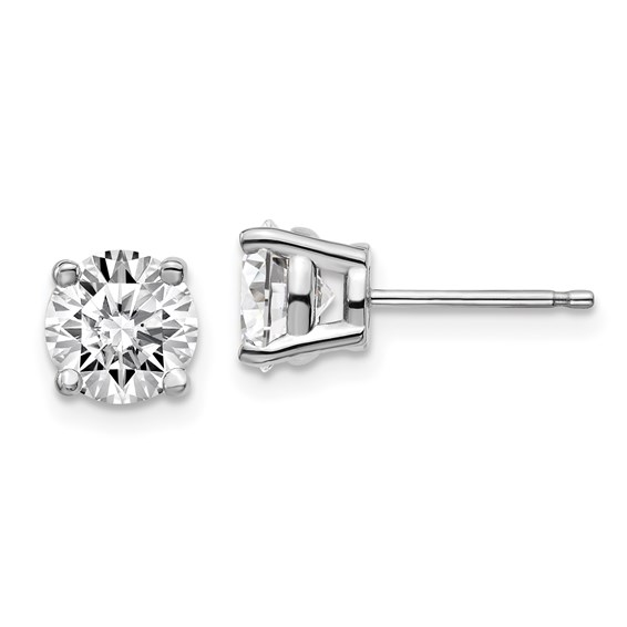 14k White Gold Round Certified VS D/E/F Lab Grown Diamond Studs