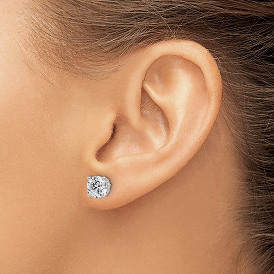 14k White Gold Round Certified VS D/E/F Lab Grown Diamond Studs