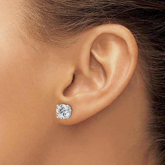 14k White Gold Round Certified VS D/E/F Lab Grown Diamond Studs