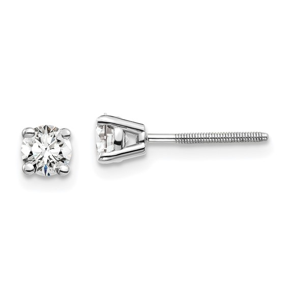 14k White Gold Round Certified VS D/E/F Lab Grown Diamond Studs