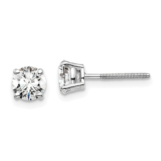14k White Gold Round Certified VS D/E/F Lab Grown Diamond Studs